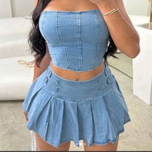 Tube top tennis skirt